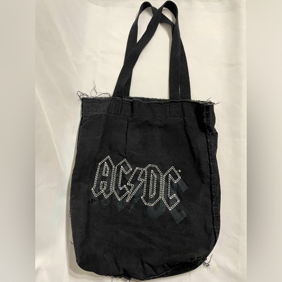Bags | Distressed Style Acdc Tote Bag Good Condition Rock Rebel Goth ...